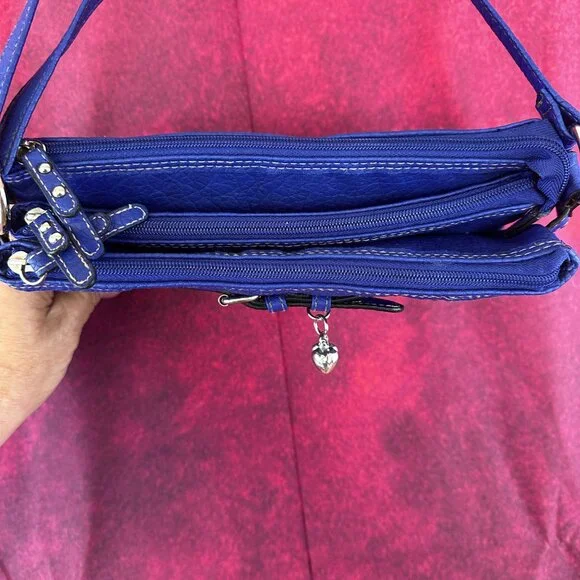 ROSETTI WOMEN PURSE HANDBAG SHOULDER NAVY BLUE 3 POCKET WITH ZIPPER SMALL - Picture 4 of 14